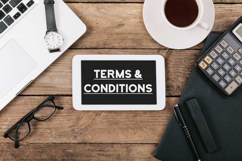 Terms,And,Conditions,Text,,Office,Desk,With,Electronic,Devices,,Computer